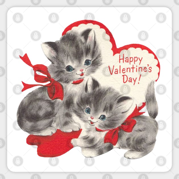 Valentine Kittens Red Bow Sticker by tfortwo